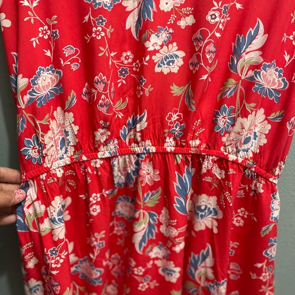 Loft Women’s Size Medium Summer Midi Floral Dress Ruffle Sleeve good condition - Picture 10 of 14